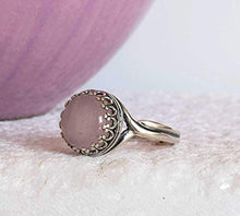 Load image into Gallery viewer, 925 Sterling Silver Natural Rose Quartz Ring - Vintage Style October Libra Birthstone Pink Gemstone Sizable Ring - Classic Handmade Jewelry Gift For Her - Adjustable Dainty Boho Ring - Gift For Women

