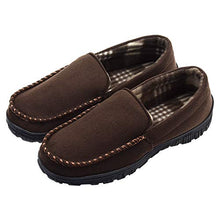 Load image into Gallery viewer, LseLom Men's Moccasin Slippers for Men Indoor Outdoor Slippers Waterproof House Shoes for Men Slippers with Arch Support Brown Size 8
