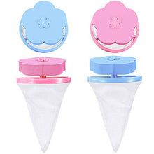 Load image into Gallery viewer, LAO XUE Household Reusable Plum Washing Machine Floating Lint Mesh Filter Bag,4 Pcs Portable Washing Machine Hair Filter Net Pouch(2Blue &amp; 2Pink)
