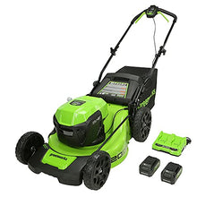 Load image into Gallery viewer, Greenworks 48V 20" Brushless Cordless Push Lawn Mower, (2) 4.0Ah USB Batteries (USB Hub) and Dual Port Rapid Charger Included (2 x 24V)
