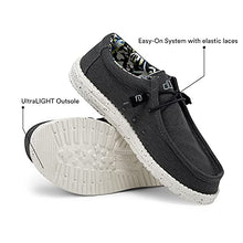 Load image into Gallery viewer, Hey Dude Men's Wally Stretch Black Size 13 | Men’s Shoes | Men's Lace Up Loafers | Comfortable &amp; Light-Weight

