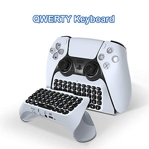 Donop Wireless Controller Keyboard for PS5 Controllers, Built-in Speaker & 3.5MM Audio Jack, for Play-Station 5 Controller Voice Chat Board (White)