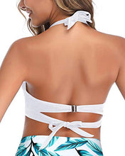 Load image into Gallery viewer, Tempt Me Women White Bikini Top Push Up Swim Top Halter Retro Bathing Suit Top Padded Swimsuit Top Only XL
