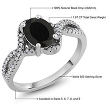 Load image into Gallery viewer, Gem Stone King 925 Sterling Silver Black Onyx Women&#39;s Ring 1.67 Cttw (Gemstone Birthstone) (Size 7)
