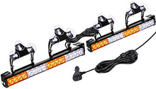 Load image into Gallery viewer, Linkitom 2 In 1 Emergency LED Traffic Advisor Strobe Light Bar, 23 Flash Patterns 32LED Interior Safety Warning Hazard Flashing Lights for Roof/Dash/Front/Rear Windshield (Amber/White)
