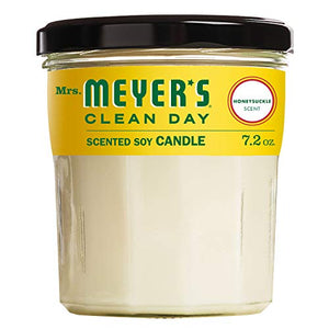 Mrs. Meyer's Clean Day Scented Soy Aromatherapy Candle, 35 Hour Burn Time, Made with Soy Wax, Honeysuckle, 7.2 oz