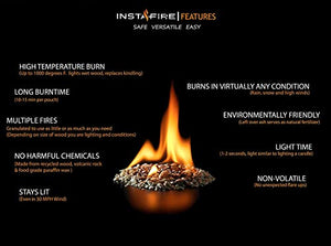 (18 Packs) Insta-Fire Granulated Fire Starter, All Natural, Eco-Friendly, Lights up to 48 Total Fires in Any Weather, Awarded 2017 Fire Starter of The Year