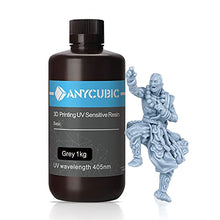 Load image into Gallery viewer, ANYCUBIC 3D Printer Resin, 405nm High Precision Fast Curing UV Photopolymer Resin for LCD 3D Printing, Grey 1kg
