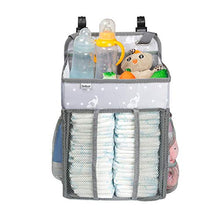 Load image into Gallery viewer, Selbor Baby Nursery Organizer and Diaper Caddy, Hanging Diaper Stacker Storage for Changing Table, Crib, Playard Wall for Newborn Boys Girls (Star Elephant, Bottle Cooler Included)
