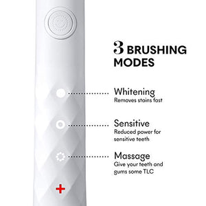 BURST Electric Toothbrush with Charcoal Sonic Toothbrush Head, White