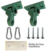 Load image into Gallery viewer, ABUSA Heavy Duty Green Swing Hangers Screws Bolts Included Over 5000 lb Capacity Playground Porch Yoga Seat Trapeze Wooden Sets Indoor Outdoor 2 Pack
