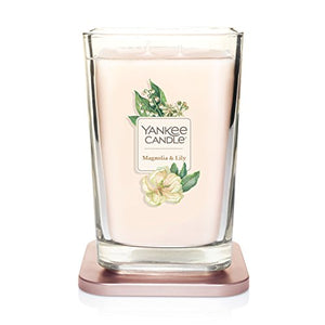Yankee Candle Elevation Collection with Platform Lid Magnolia & Lily Scented Candle, Large 2-Wick, 80 Hour Burn Time