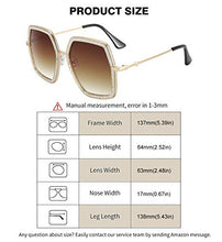 Load image into Gallery viewer, WOWSUN Oversized Big Fashion Sunglasses For Women Irregular Fashion Shades (Clear Sparkling Frame - Brown Gradient Lens, 65)

