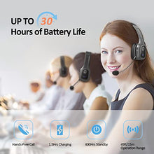 Load image into Gallery viewer, FXWONTY Bluetooth Headset, Trucker Bluetooth Headset with Microphone Noise Canceling &amp; Mute Button, On-Ear Bluetooth 5.0 Multipoint Headphones for Home/Zoom/Teams/Call Center/Online Class/Office
