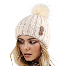 Load image into Gallery viewer, FURTALK Womens Winter Knitted Beanie Hat with Faux Fur Pom Warm Knit Skull Cap Beanie for Women
