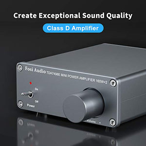 TDA7498E 2 Channel Stereo Audio Amplifier Receiver Mini Hi-Fi Class D Integrated Amp for Home Speakers 160W x 2 + 24V Power Supply