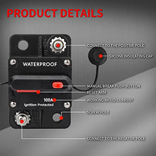 Load image into Gallery viewer, DaierTek 100 Amp Circuit Breaker 12V - 48V, DC 12 Volt Circuit Breaker 100A Inline with Manual Reset Waterproof for Marine Boat Trolling Automotive Car RV ATV Audio-2Pack
