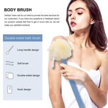 Load image into Gallery viewer, SetSail Shower Body Brush with Bristles and Loofah, Body Scrubber with Long Handle Back Scrubber for Shower Bath Sponge Back Brush for Shower for Men and Women Massage Body Brush for Skin Exfoliating
