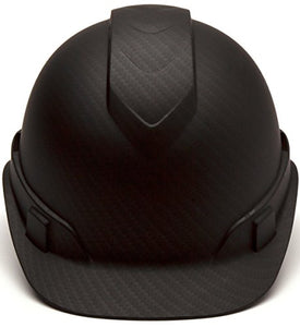 PYRAMEX Ridgeline Cap Style Hard Hat, Vented, 4-Point Ratchet Suspension, Black Graphite Pattern