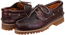Load image into Gallery viewer, Timberland Men's Traditional Handsewn 3-Eyelet Classic Lug, Burgundy/Brown, 9M
