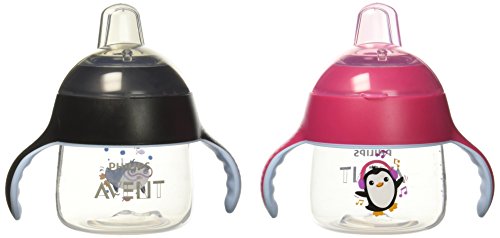 Philips AVENT 2 Piece My Little Sippy Cup, Pink/Black, 7 Ounce