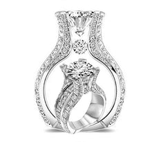 Load image into Gallery viewer, MAIHAO Fashion Women 925 Sterling Silver Ring,White Topaz Cubic Zirconia CZ Diamond Elegant Eternity Engagement Wedding Band Ring Size 6-10 (US Code 7)
