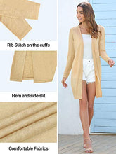 Load image into Gallery viewer, Women's Lightweight Summer Long Cardigans Open Front Long Sleeve Sweater Duster Camel
