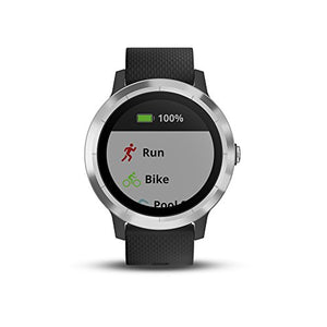 Garmin 010-01769-01 Vivoactive 3, GPS Smartwatch with Contactless Payments and Built-In Sports Apps, Black with Silver Hardware