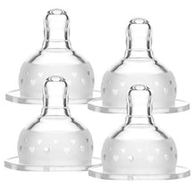 Load image into Gallery viewer, Matyz 4-Pack Silicone Replacement Nipple for Matyz Wide Neck Bottles, Fast Flow, 6 Months to 12 Months (Size L)
