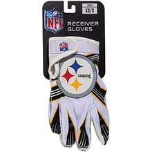 Load image into Gallery viewer, Franklin Sports Youth Football Receiver Gloves For Kids, NFL Team Logos and Silicone Palm
