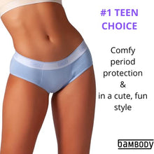 Load image into Gallery viewer, Absorbent Hipster: Sporty Period Panties | Protective Active Wear Underwear (MEDIUM, 3 PACK: PINK - BLUE - GREEN)
