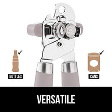 Load image into Gallery viewer, Gorilla Grip Manual Handheld Strong Can Opener, Sharp Cutting Wheel for Smooth Edge Cut, Oversized Easy to Use Turn Knob, Comfortable Soft Handle, Includes Built in Bottle Opener, Almond
