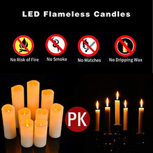 Load image into Gallery viewer, YIWER Flameless Candles Battery Operated Candles 5.5&quot; 6&quot; 6.5&quot; 7&quot; 8&quot; 9&quot; Set of 9 Ivory Real Wax Pillar LED Candles with 10-Key Remote and Cycling 24 Hours Timer
