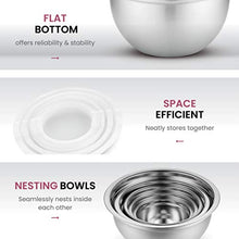 Load image into Gallery viewer, Premium Stainless-Steel Mixing Bowls with Airtight Lids (Set of 5) Nesting Bowls for Space-Saving Storage, Easy-Grip &amp; Stability Design Mixing-Bowl Set Versatile For Cooking, Baking, &amp; Food Storage
