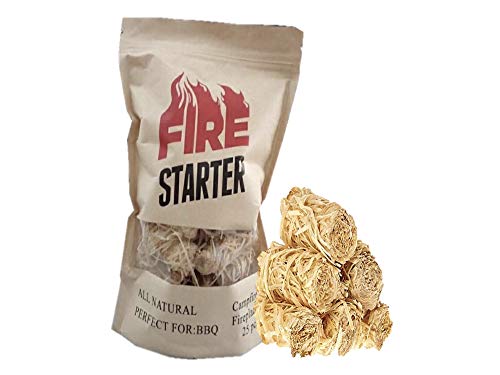 GTS Fire Starter for Charcoal and Firewood, Super Fast Lighting, Perfect for BBQ, Campfire and Fireplace, All Natural, Long 8-10min Burn, Waterproof and Sealed Pack, 25 pcs