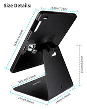 Load image into Gallery viewer, CarrieCathy Desktop Anti-Theft Security Kiosk POS Stand Holder Enclosure for 10.2" 2021 iPad 9th Gen 2020 iPad 8th Gen 2019 iPad 7th Gen, Flip &amp; 360° Swivel Design
