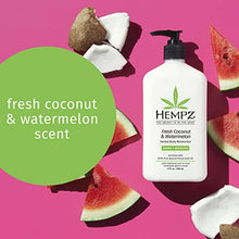 Load image into Gallery viewer, HEMPZ Body Lotion - Sweet Pineapple &amp; Honey Melon + Coconut &amp; Watermelon Daily Moisturizing Cream, Shea Butter, Aloe, Orange Extract Body Moisturizer - Skin Care Products, Hemp Seed Oil - 17 fl oz, 2-Pack Bundle
