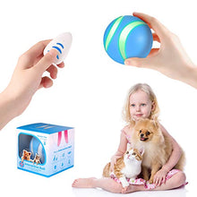 Load image into Gallery viewer, USB Rechargeable Smart Interactive Pet Toy Bounce Ball for Dog Cat,Built-in 1000mAh Battery,RGB Flashing LED Lights,360 Degree Auto Rolling/Turn Off,Washable Durable TPU Roller Wicked Toys (Blue)
