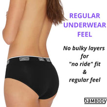 Load image into Gallery viewer, Bambody Leak Proof Hipster: Sporty Period Panties for Women and Teens - 1 Pack: Black - Medium
