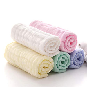 MUKIN Baby Muslin Washcloths - Natural Muslin Cotton Baby Wipes - Soft Newborn Baby Face Towel and Muslin Washcloth for Sensitive Skin- Baby Registry as Shower, 5 Pack 12x12 inches