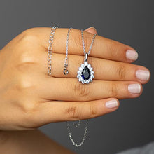 Load image into Gallery viewer, AXA Jewelry Gemstone 925 Sterling Silver Women's Necklace, Blue stone, Fashion Jewelry Pendant Necklaces, Gift
