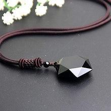 Load image into Gallery viewer, Black Obsidian Hexagram Natural Stone Pendant Necklace and Hematite Bracelet Hematite Metal Magnetic Therapy Bracelets
