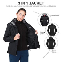 Load image into Gallery viewer, CAMEL CROWN Women&#39;s Waterproof Ski Jacket 3-in-1 Winter Coat Windbreaker Fleece Inner for Snow Rain Hiking Outdoor
