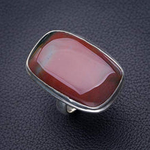 Load image into Gallery viewer, StarGems Natural Blood Stone Handmade 925 Sterling Silver Ring 7 D4967
