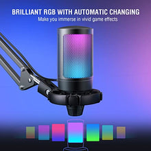 Load image into Gallery viewer, FIFINE Streaming Microphone and Computer Speaker, USB PC Gaming Mic with Boom Arm Pop Filter Mute Button,Gaming RGB Speaker for Twitch, Online Chat,Gamer Youtuber (A6T+A16)
