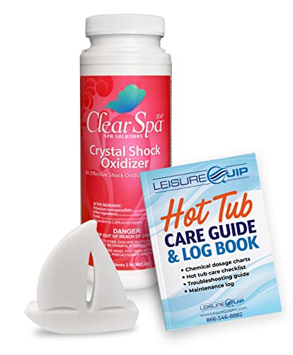 Clear Spa Crystal Shock Oxidizer 2lb with Scum Absorber & Hot Tub Care Guide E-Book
