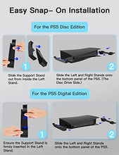 Load image into Gallery viewer, NexiGo PS5 Horizontal Stand with Cooling Fan, [Auto On/Off], [Minimalist Design], Compatible with Playstation 5 Disc &amp; Digital Editions, Built-in LED Light, Extra USB Port, Black
