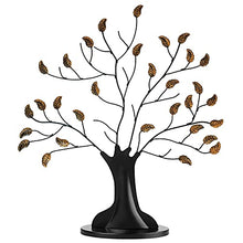 Load image into Gallery viewer, Americanflat Bronze Family Tree with 12 Hanging Picture Frames 2&quot; x 3&quot; in Black and Adjustable Ribbon Tassels - 22&quot;
