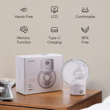 Load image into Gallery viewer, Momcozy Wearable Breast Pump S12, LCD Hands Free Breast Pump, Low Noise &amp; Painless Electric Breast Pump with 2 Mode &amp; 9 Levels, Portable Breastfeeding Breast Pump Can Be Worn in-Bra, 24mm Flange
