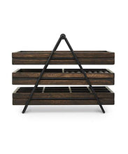Load image into Gallery viewer, Umbra 1004037-048 Terrace Jewelry Tray – Three-Tier Jewelry Tray With Three Sliding Linen Lined Wood Trays With Metal Frame and Handle, Easy Storage and Access, Black/Walnut Finish
